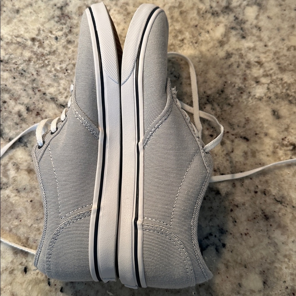 Navy and white stripped Vans - Picture 6 of 9